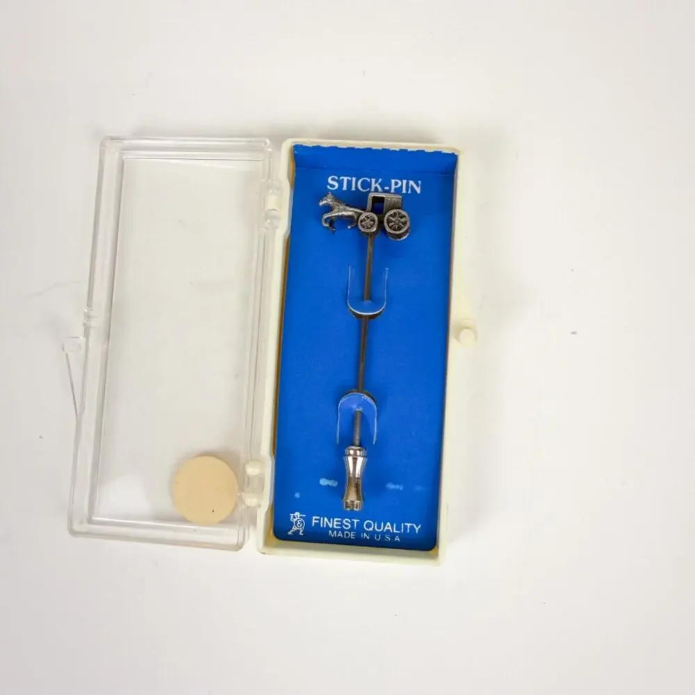 Made in USA Amish Horse Carriage Cart Stick Pin